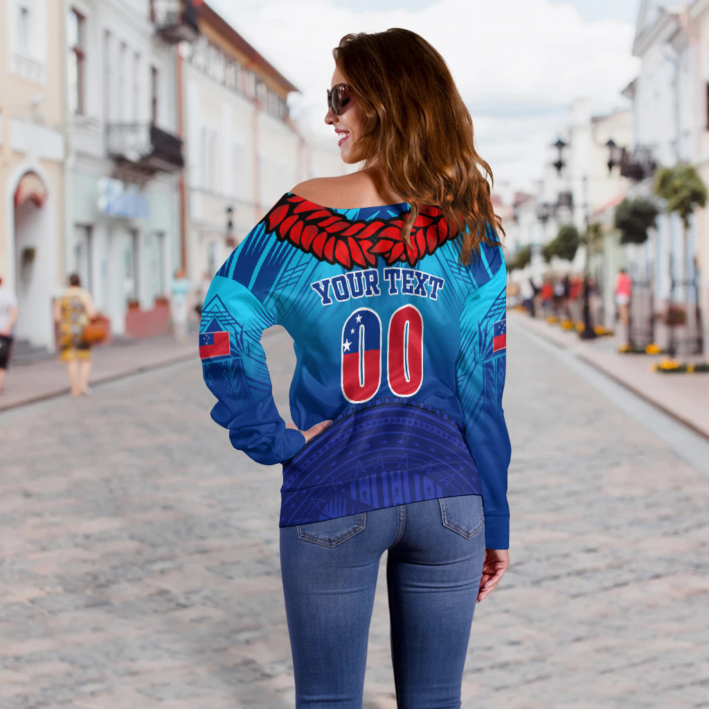 (Custom Personalised) Manu Samoa Legend Women Off Shoulder Sweater - LT12 - Polynesian Pride