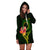 Cook Islands Polynesian Custom Personalised Hoodie Dress - Floral With Seal Flag Color - Polynesian Pride