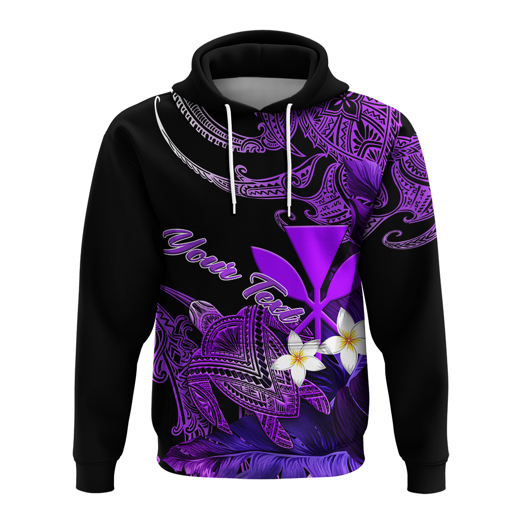 Custom Hawaii Turtle With Plumeria Leaf Purple Hoodie LT12 - Polynesian Pride