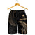 Papua New Guinea Polynesian Custom Personalised Men's Short - Gold Tribal Wave - Polynesian Pride