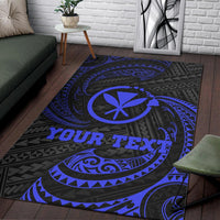 Hawaii Polynesian Custom Personalised Area Rug - Blue Tribal Wave - Polynesian Pride