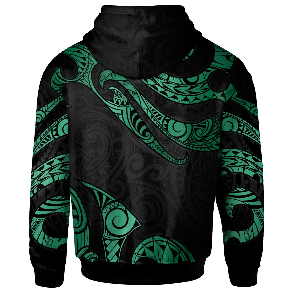 Hawaii Kanaka Maoli Polynesian Hoodie Zip up Polynesian Tattoo Green Version - Polynesian Pride