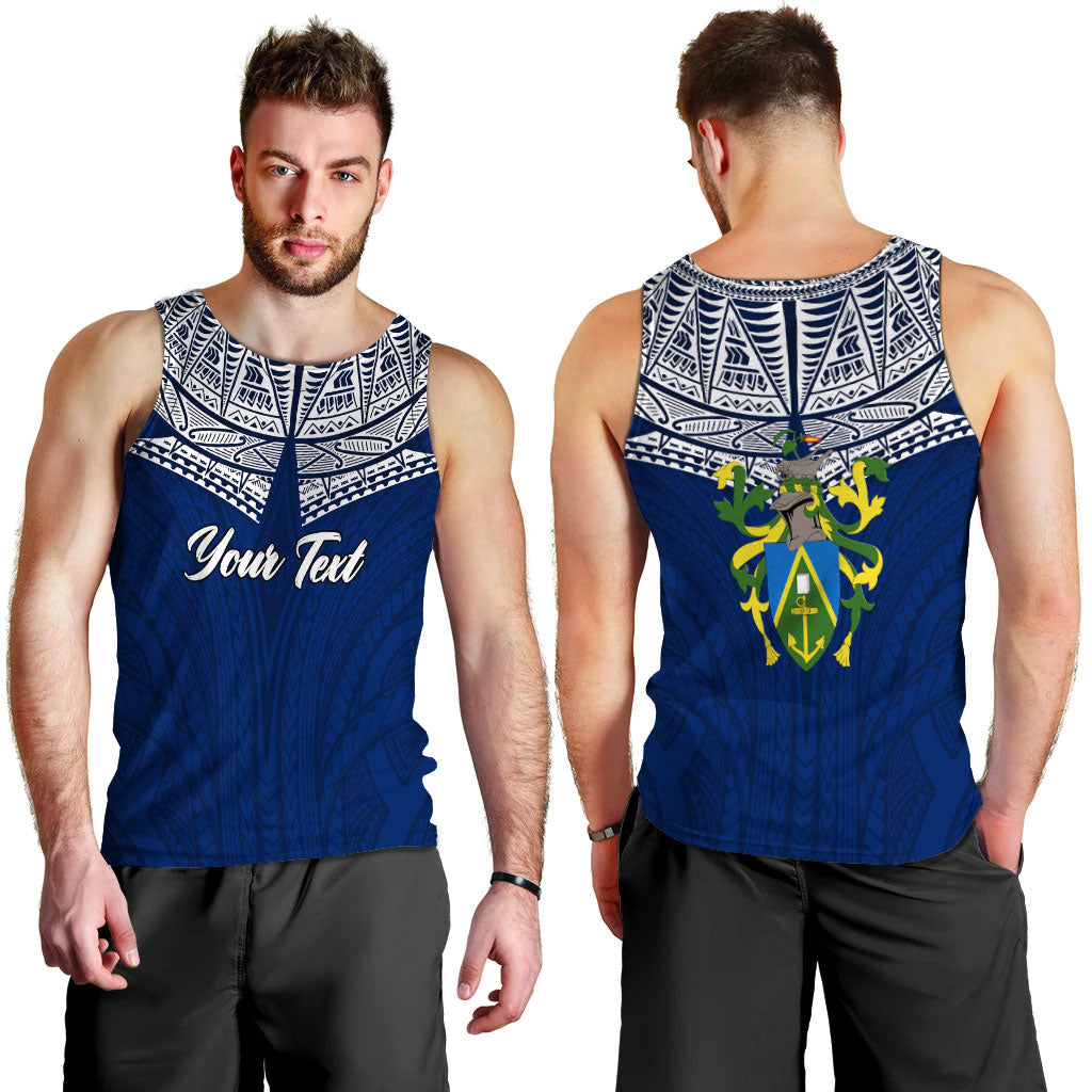 (Custom Personalised) Pitcairn Islands Pride Men Tank Top - LT12 Blue - Polynesian Pride