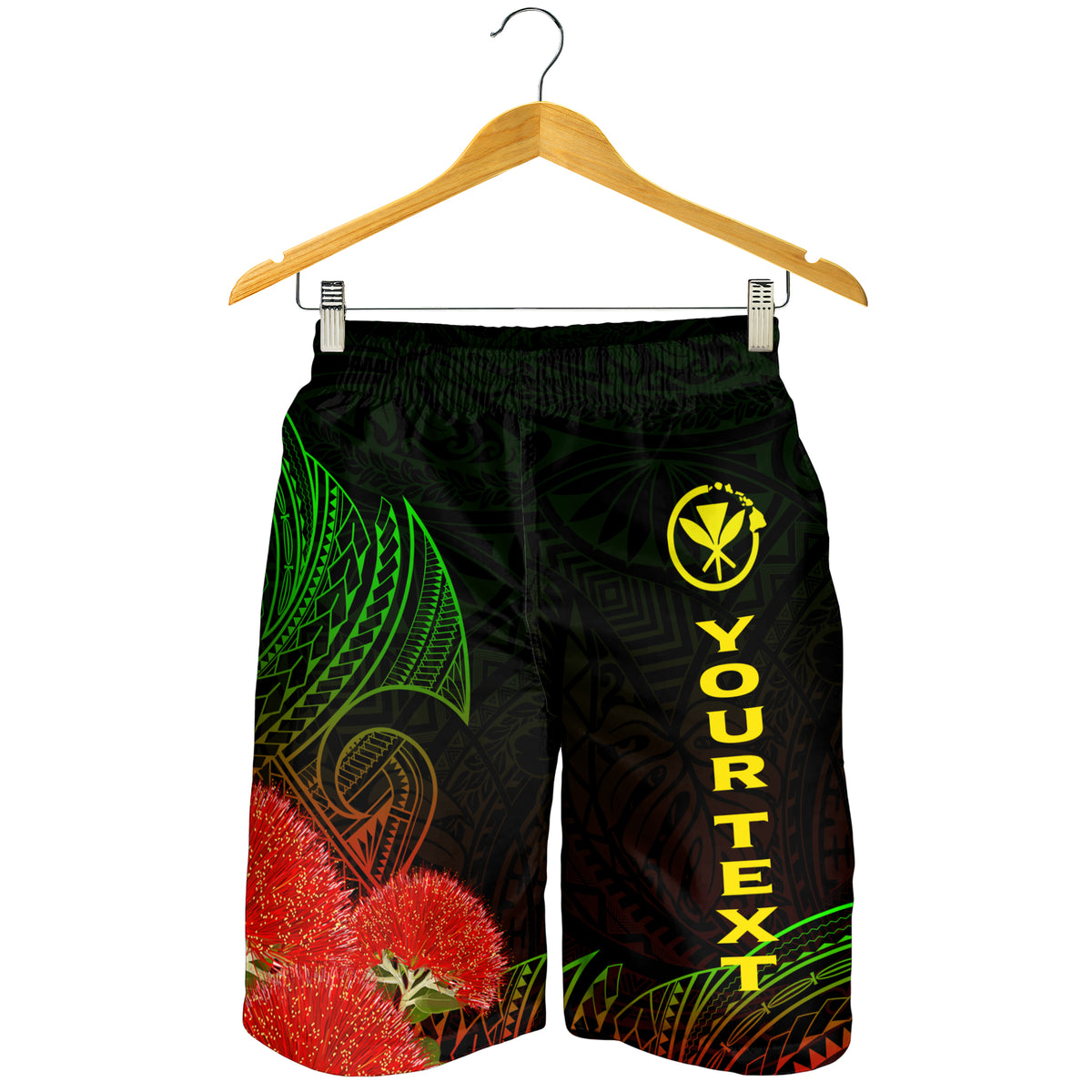(Custom Personalised) Hawaii Polynesian Men's Short - Ohia Lehua - LT12 - Polynesian Pride