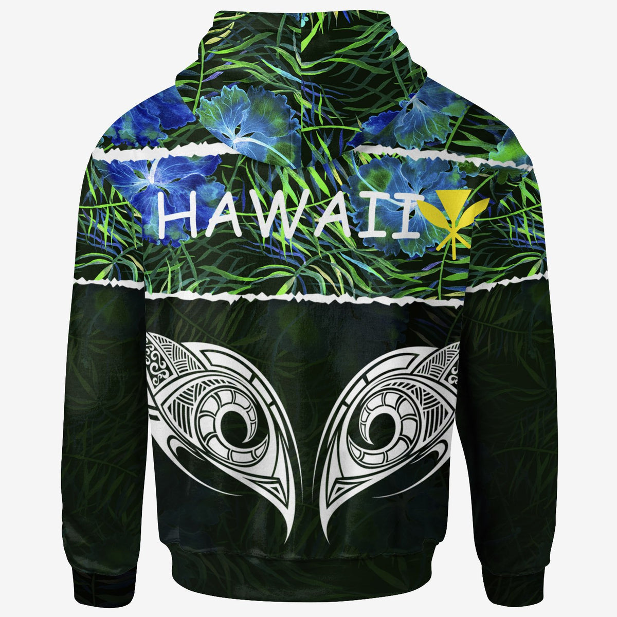Hawaii Zip up Hoodie Tropical Flower Neon Color - Polynesian Pride