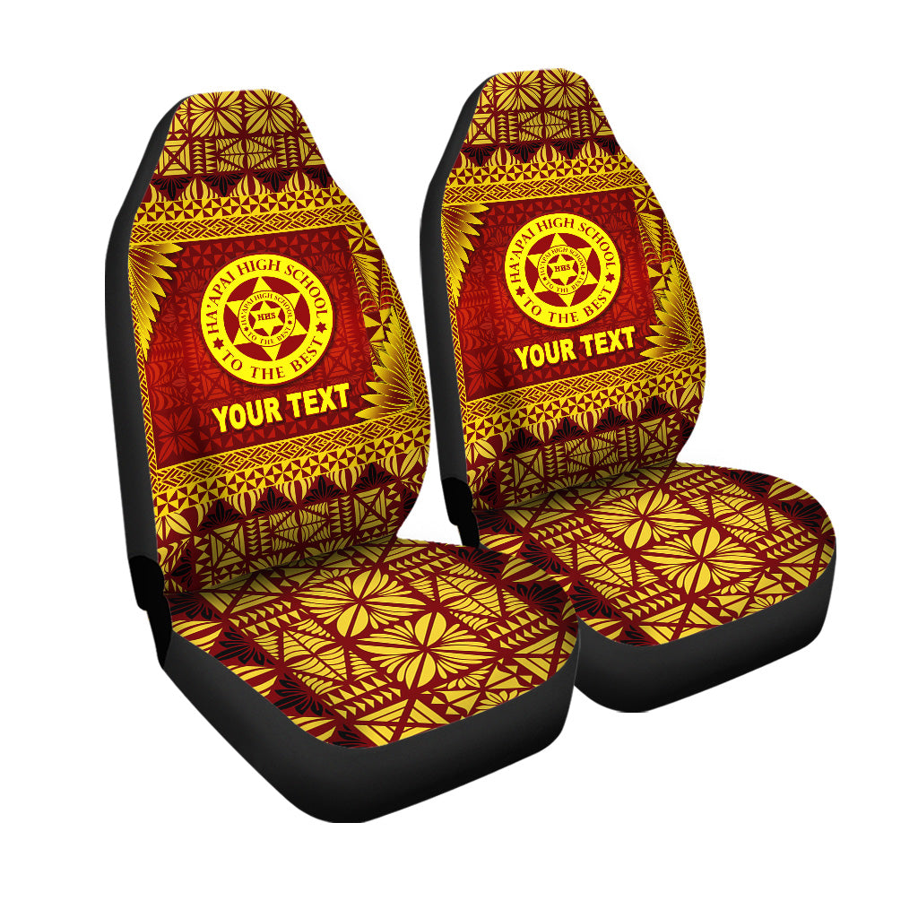 (Custom Personalised) Tonga Ha'apai High School Car Seat Covers Simplified Version LT8 One Size Maroon - Polynesian Pride