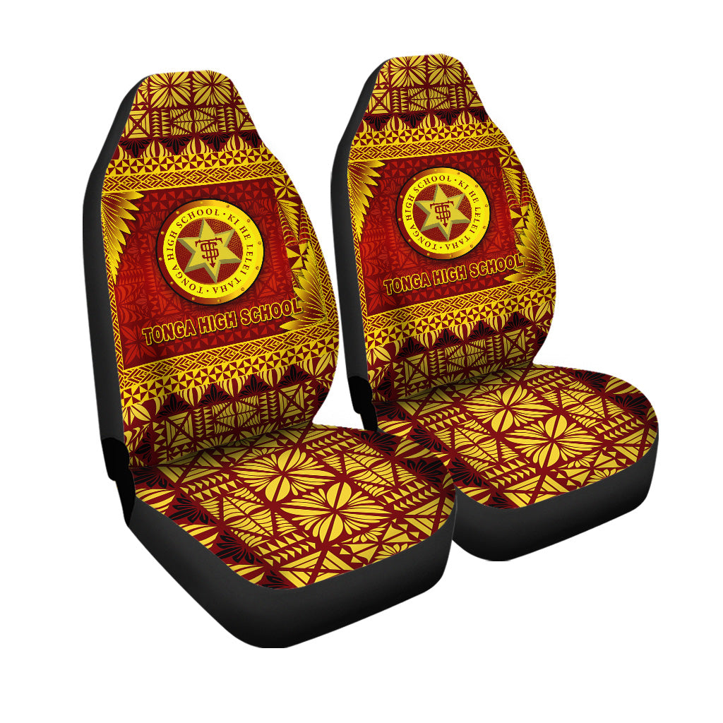 Tonga High School Car Seat Covers Simplified Version LT8 One Size Maroon - Polynesian Pride