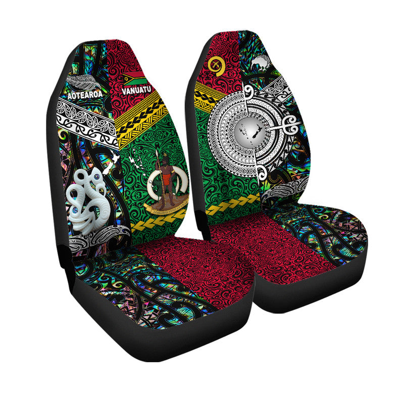 New Zealand And Vanuatu Car Seat Cover Together - Paua Shell LT8 One Size Paua Shell - Polynesian Pride