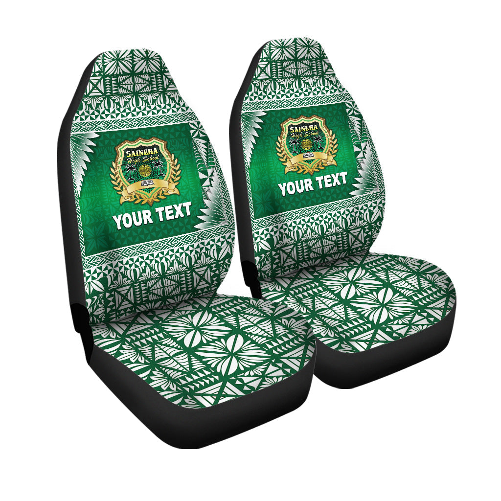 (Custom Personalised) Tonga Saineha High School Car Seat Covers Simplified Version LT8 One Size Green - Polynesian Pride