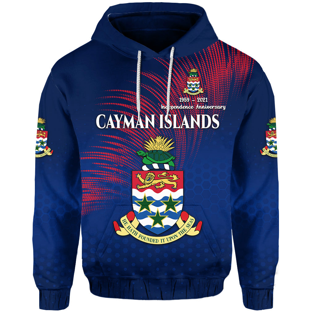 Cayman Islands Hoodie Coat of Arms Independence Anniversary Simple Style Blue LT8 Unisex Blue - Polynesian Pride