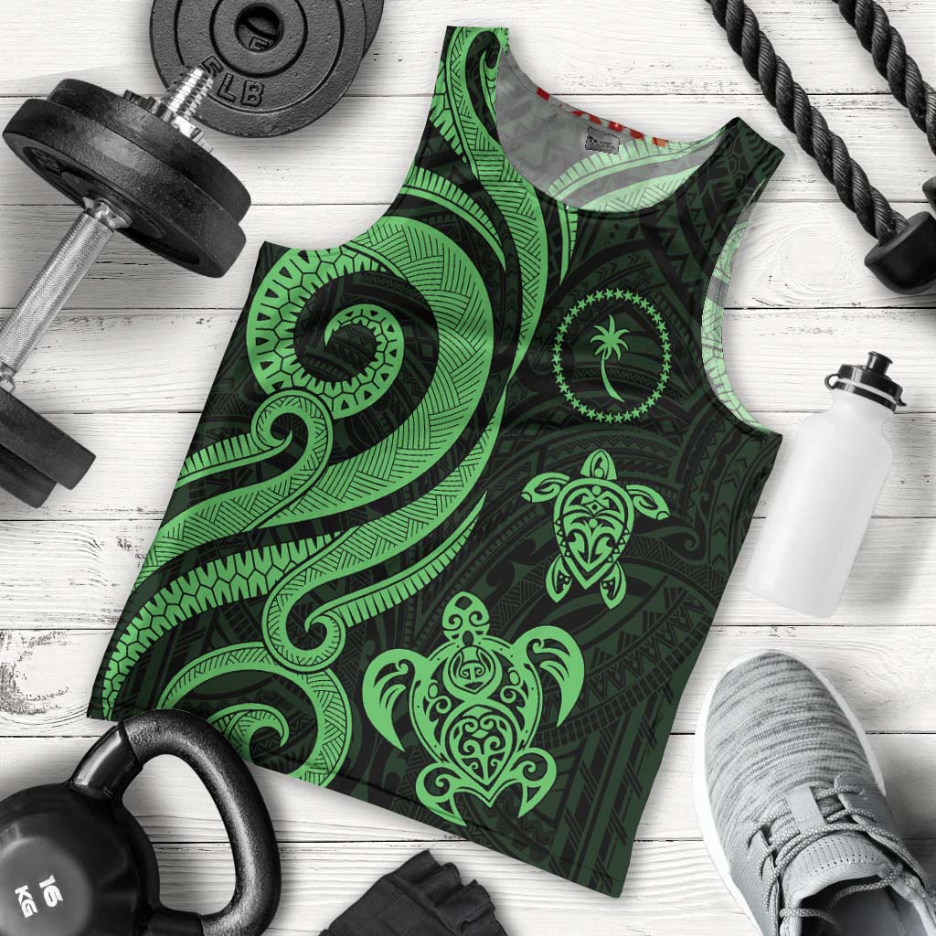 Chuuk Men's Tank Top - Green Tentacle Turtle Green - Polynesian Pride