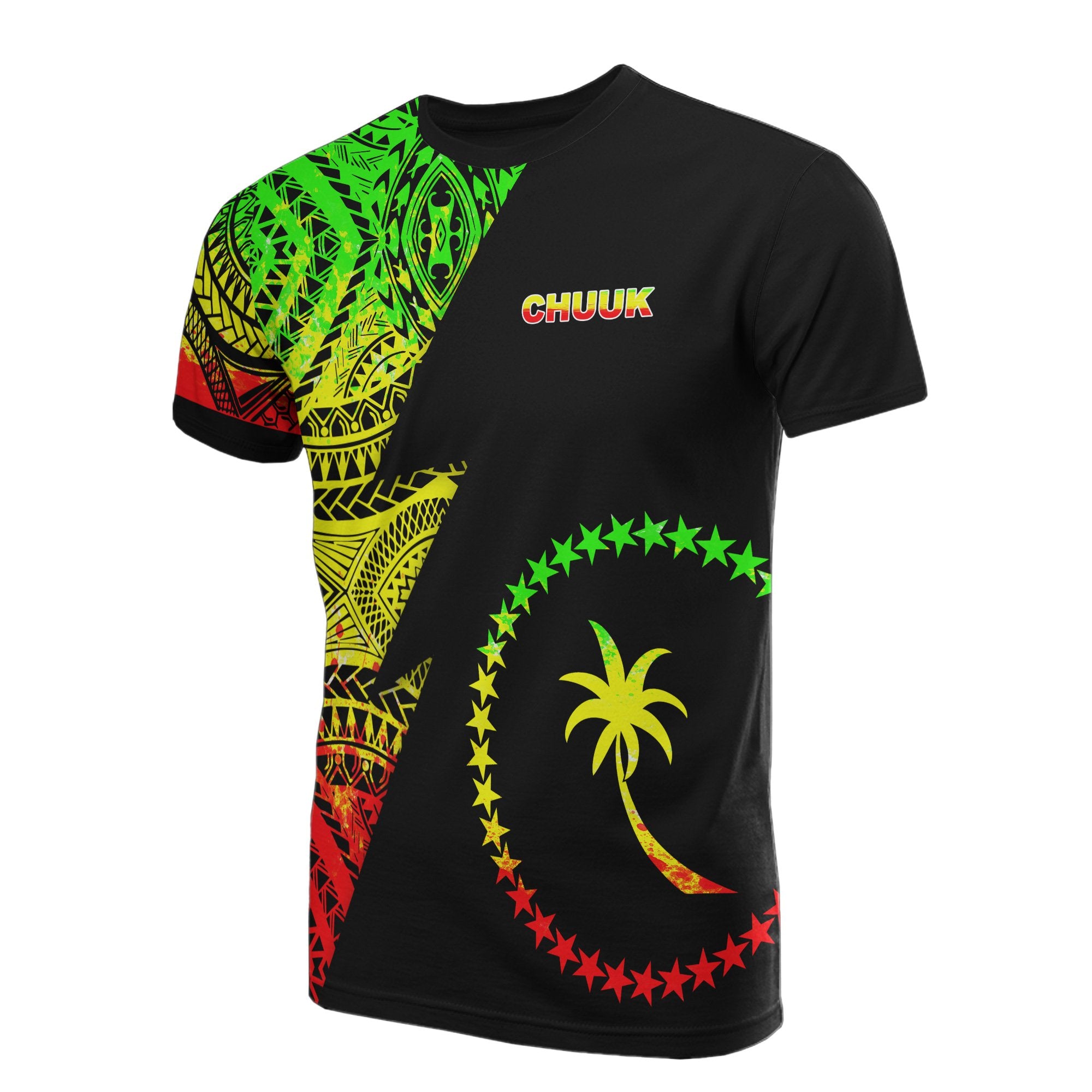 Chuuk Pattern T Shirt Chuuk Flag Polynesian Tattoo Reggae Style Unisex Reggae - Polynesian Pride