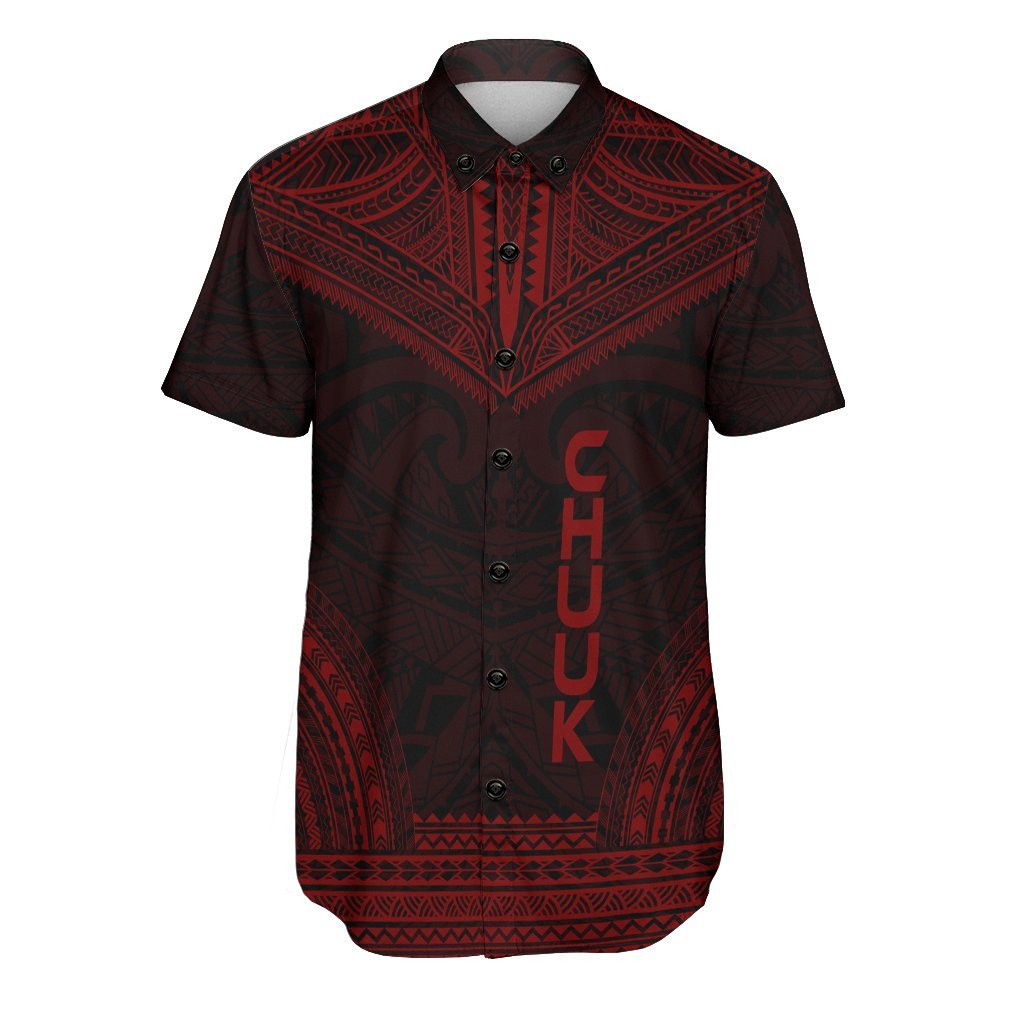 Chuuk Polynesian Chief Shirt - Red Version Men Red - Polynesian Pride