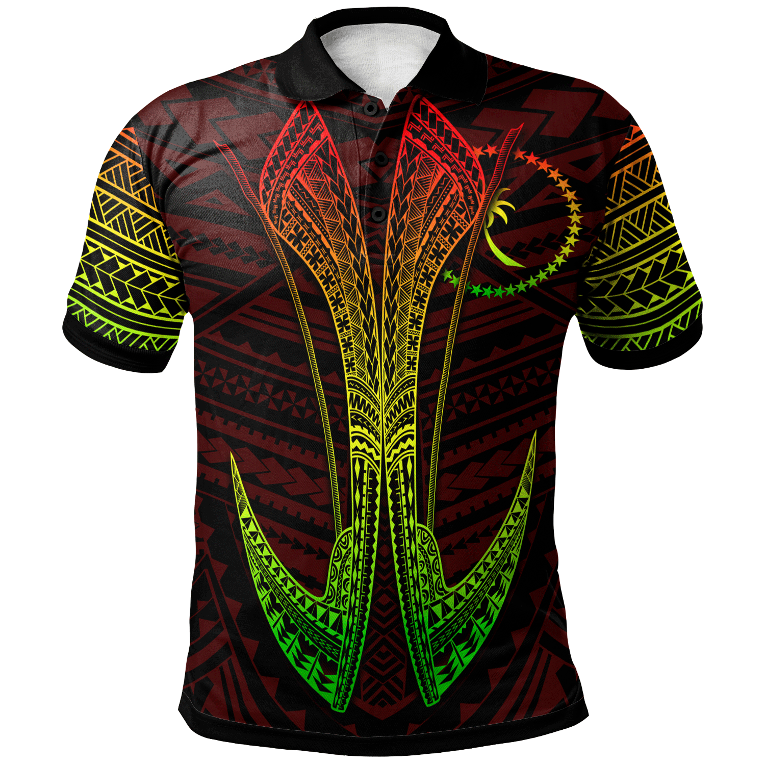 Chuuk Custom Polo Shirt Fish Hook Ver2 Unisex Red - Polynesian Pride