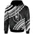 Chuuk Hoodie Palm Leaf Texture White Unisex Black - Polynesian Pride