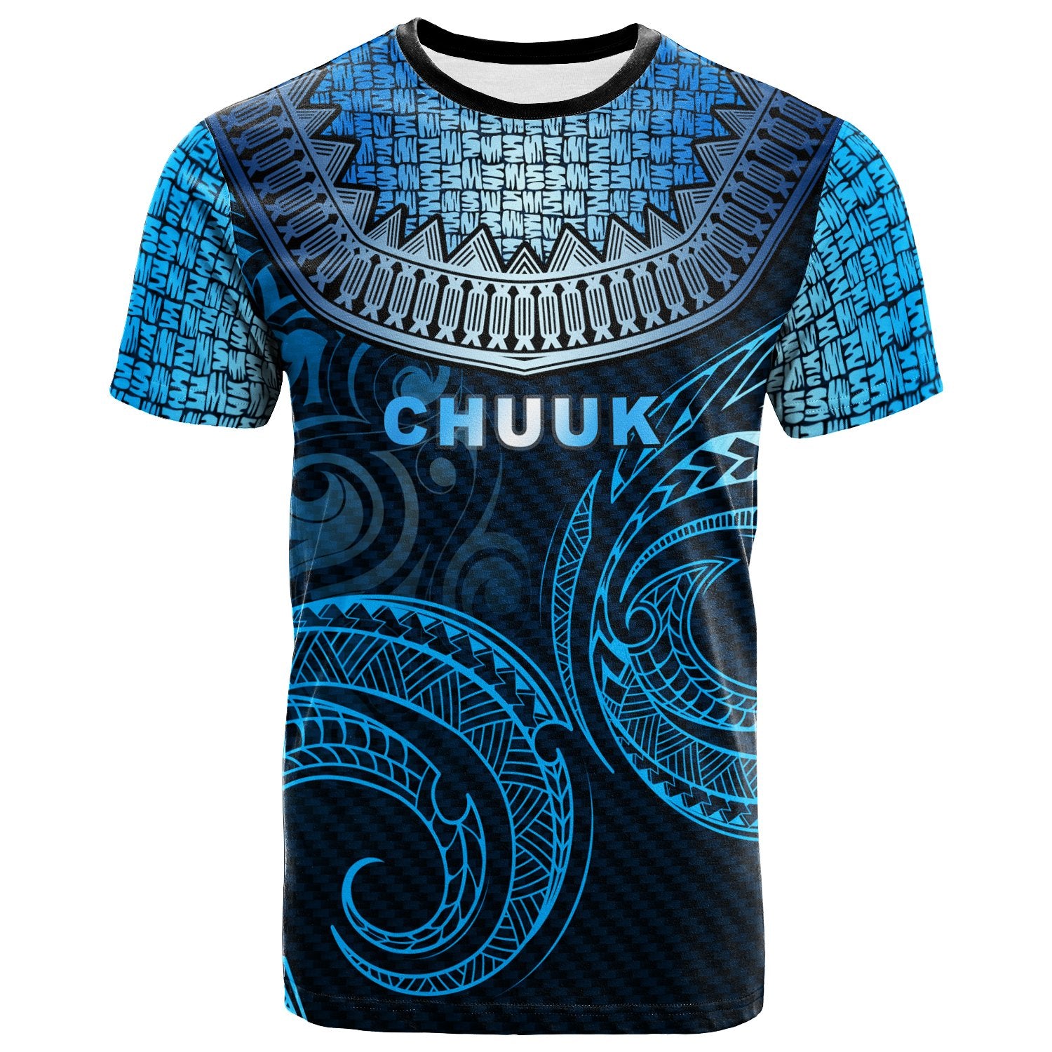 Chuuk Custom T Shirt Unique Serrated Texture Unisex Blue - Polynesian Pride