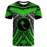 Chuuk T Shirt Tooth Shaped Necklace Texture Green Neon Unisex Green - Polynesian Pride