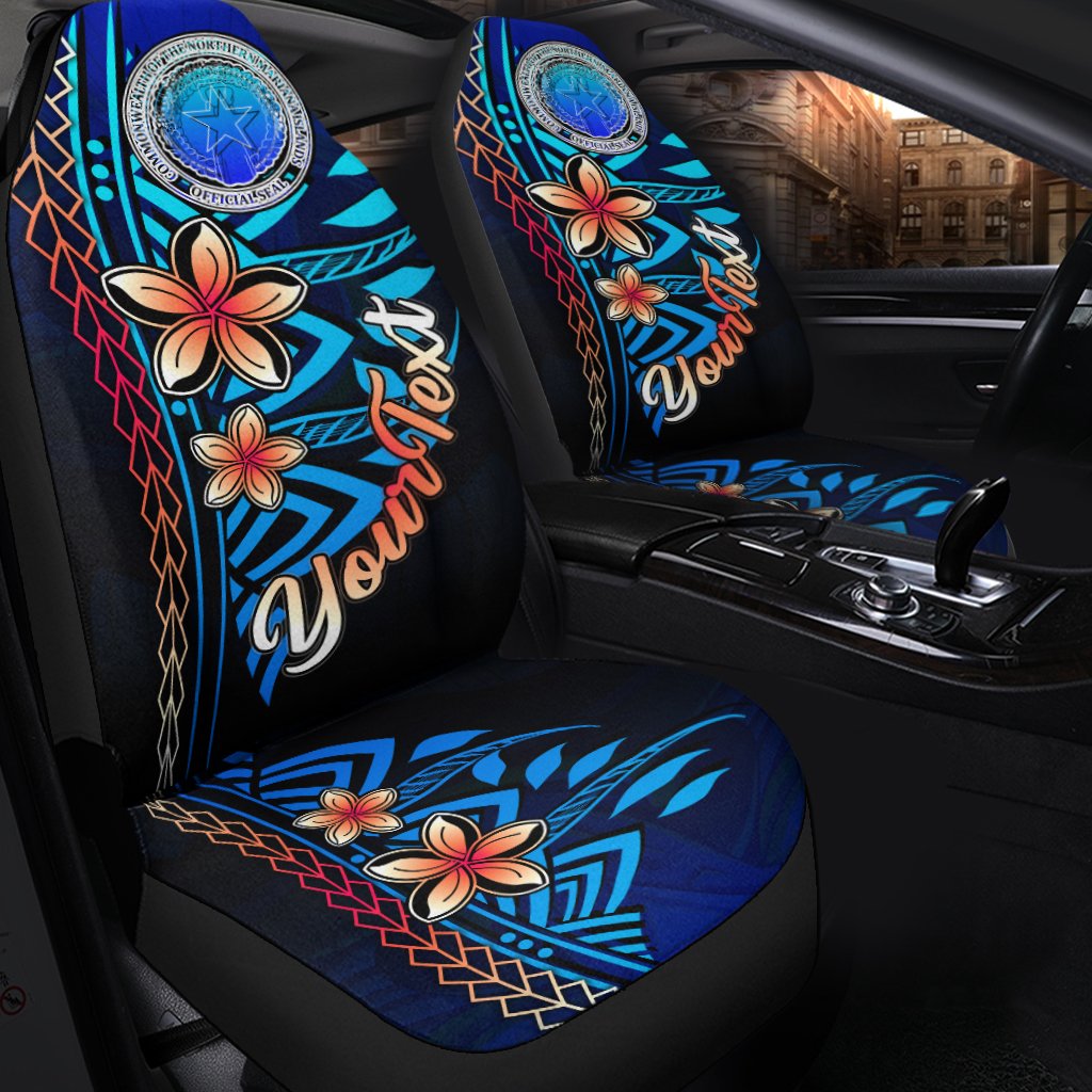 Northern Mariana Islands Custom Personalised Car Seat Covers - Vintage Tribal Mountain - Polynesian Pride