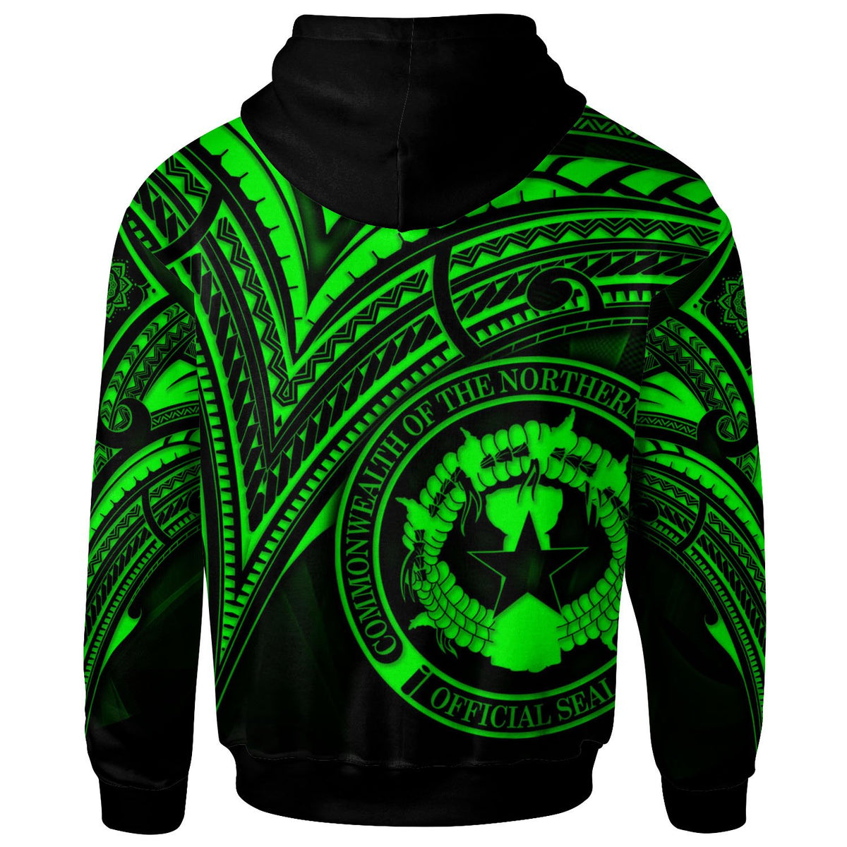 Northern Mariana Islands Hoodie Green Color Cross Style - Polynesian Pride