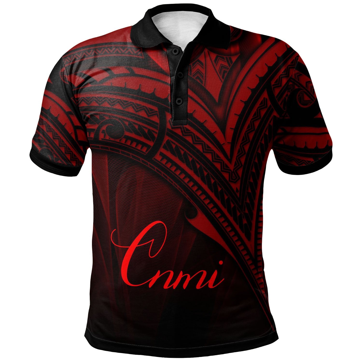 Northern Mariana Islands Polo Shirt Red Color Cross Style Unisex Black - Polynesian Pride