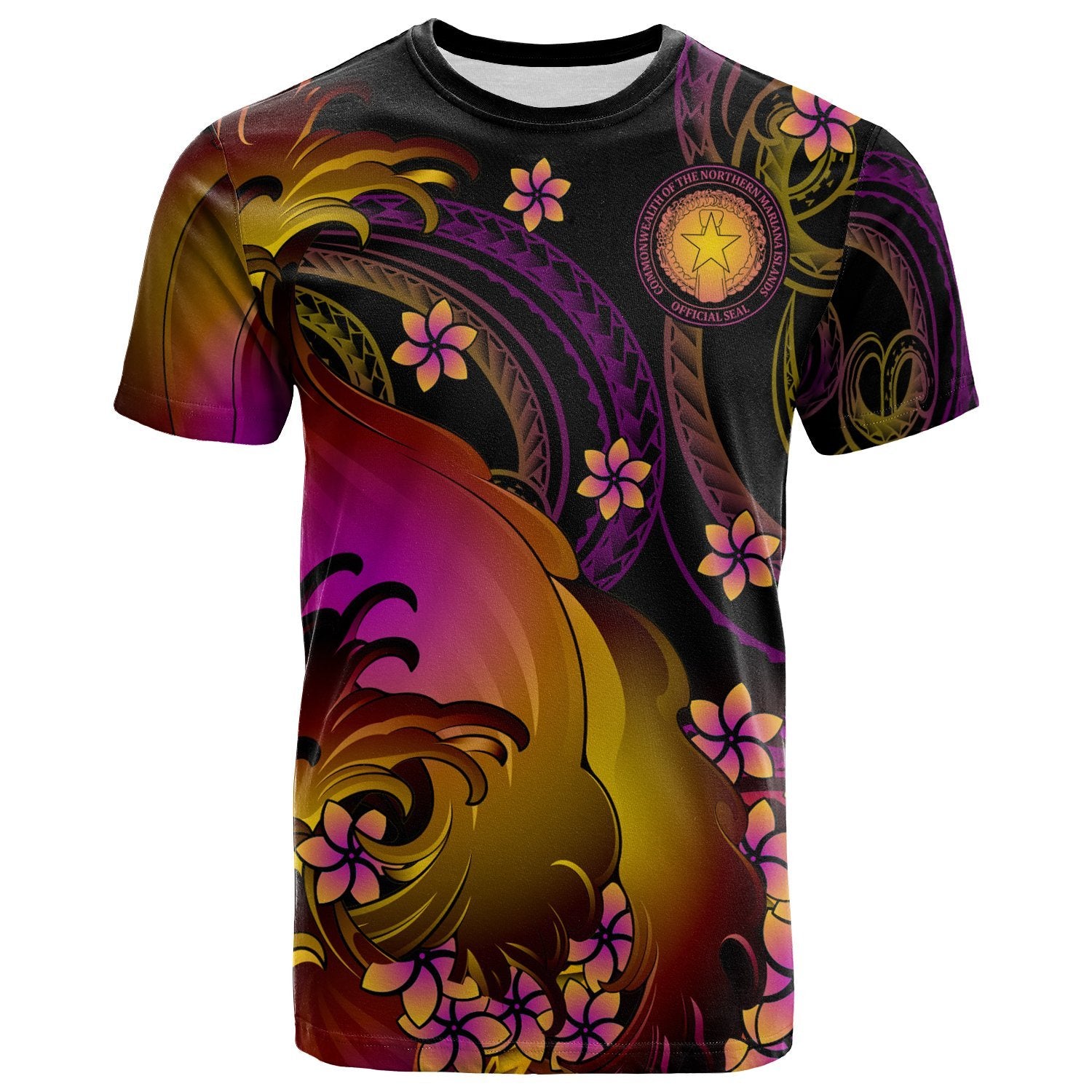 CNMI T Shirt CNMI in wave Unisex Black - Polynesian Pride