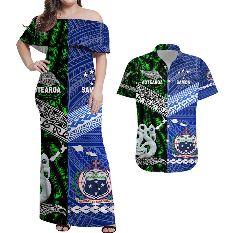 Polynesian Matching Hawaiian Shirt and Dress Samoa New Zealand Together Green LT8 Green - Polynesian Pride