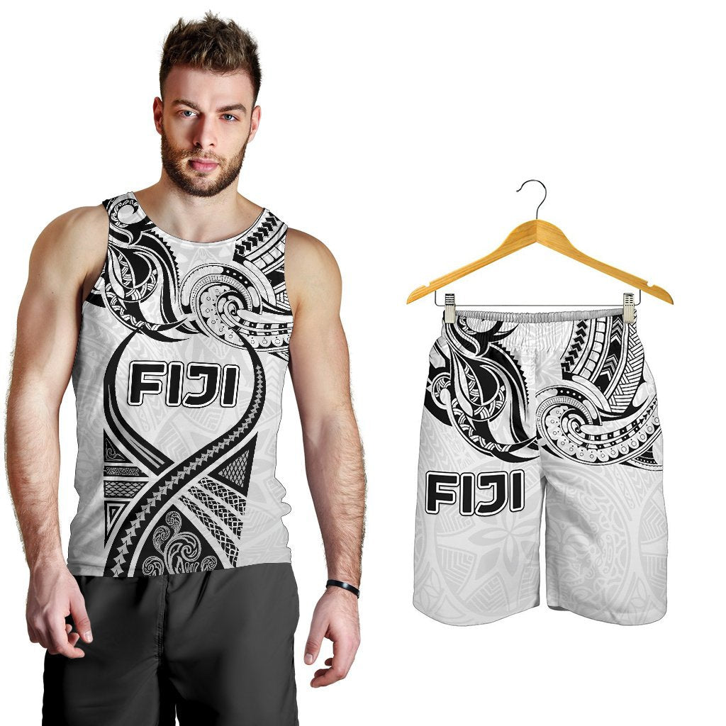 Combo Men Tank Top and Men Short Fiji Rugby Polynesian Waves Style - Polynesian Pride