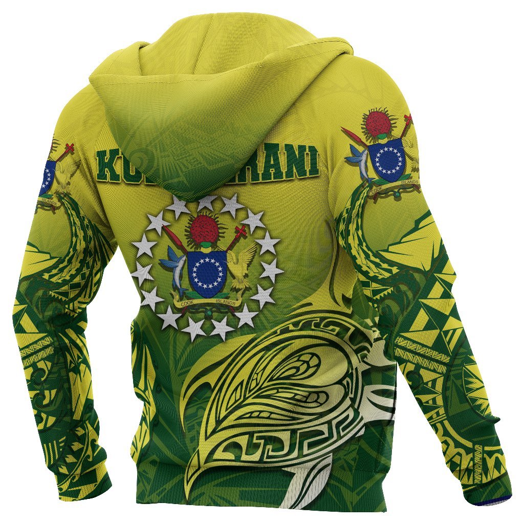 Cook Islands Zip up Hoodie, Kuki Arirani Turtle Polynesian Zipper Hoodie - Polynesian Pride