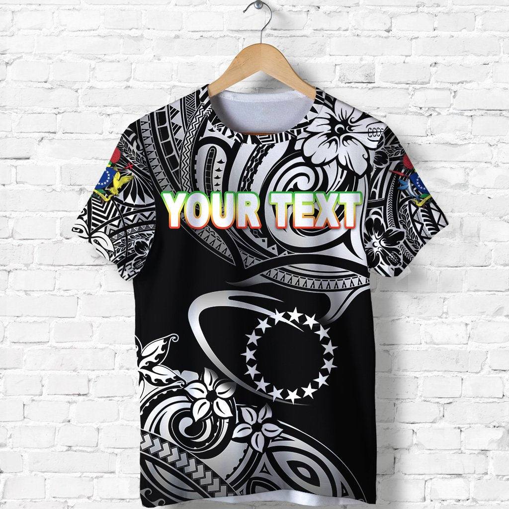 Custom Cook Islands Rugby T Shirt Unique Vibes Black Unisex Black - Polynesian Pride