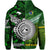 Custom New Zealand Cook Islands Zip Hoodie Maori and Polynesian Together Green LT8 - Polynesian Pride