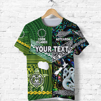 Custom New Zealand Maori Aotearoa T Shirt Cook Islands Together Paua Shell LT8 - Polynesian Pride