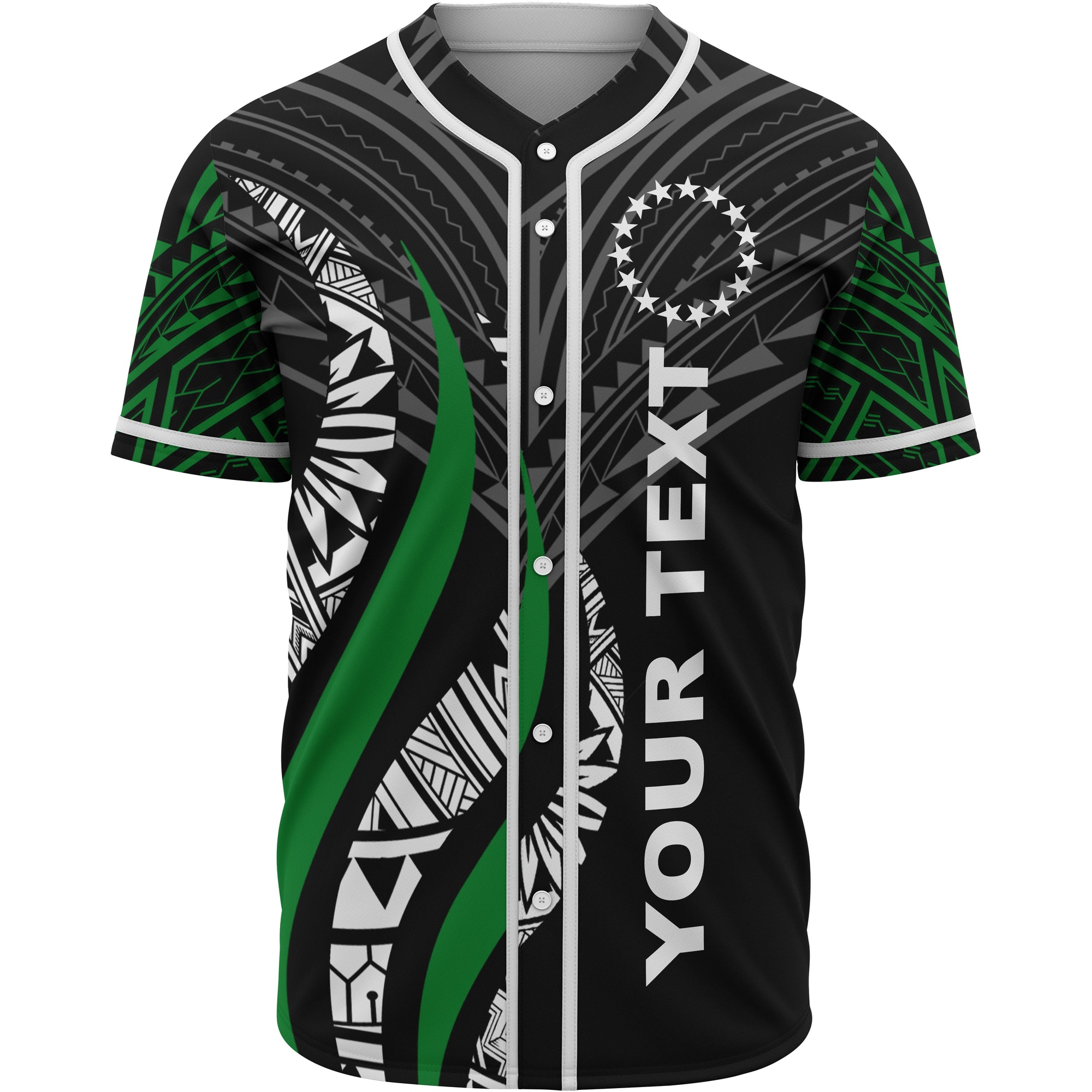 Cook Islands Polynesian Custom Personalised Baseball Shirt - Cook Islands Strong Fire Pattern Unisex Black - Polynesian Pride