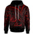 Cook Islands Hoodie Red Color Cross Style Unisex Black - Polynesian Pride