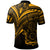 Cook Islands Polo Shirt Gold Color Cross Style - Polynesian Pride