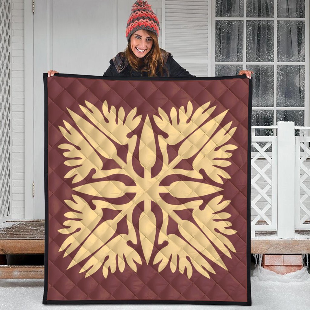 Hawaiian Royal Pattern Premium Quilt - Coral - A3 Style - AH - Polynesian Pride