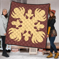 Hawaii Royal Pattern Premium Quilt - Coral - O2 Style - AH - Polynesian Pride