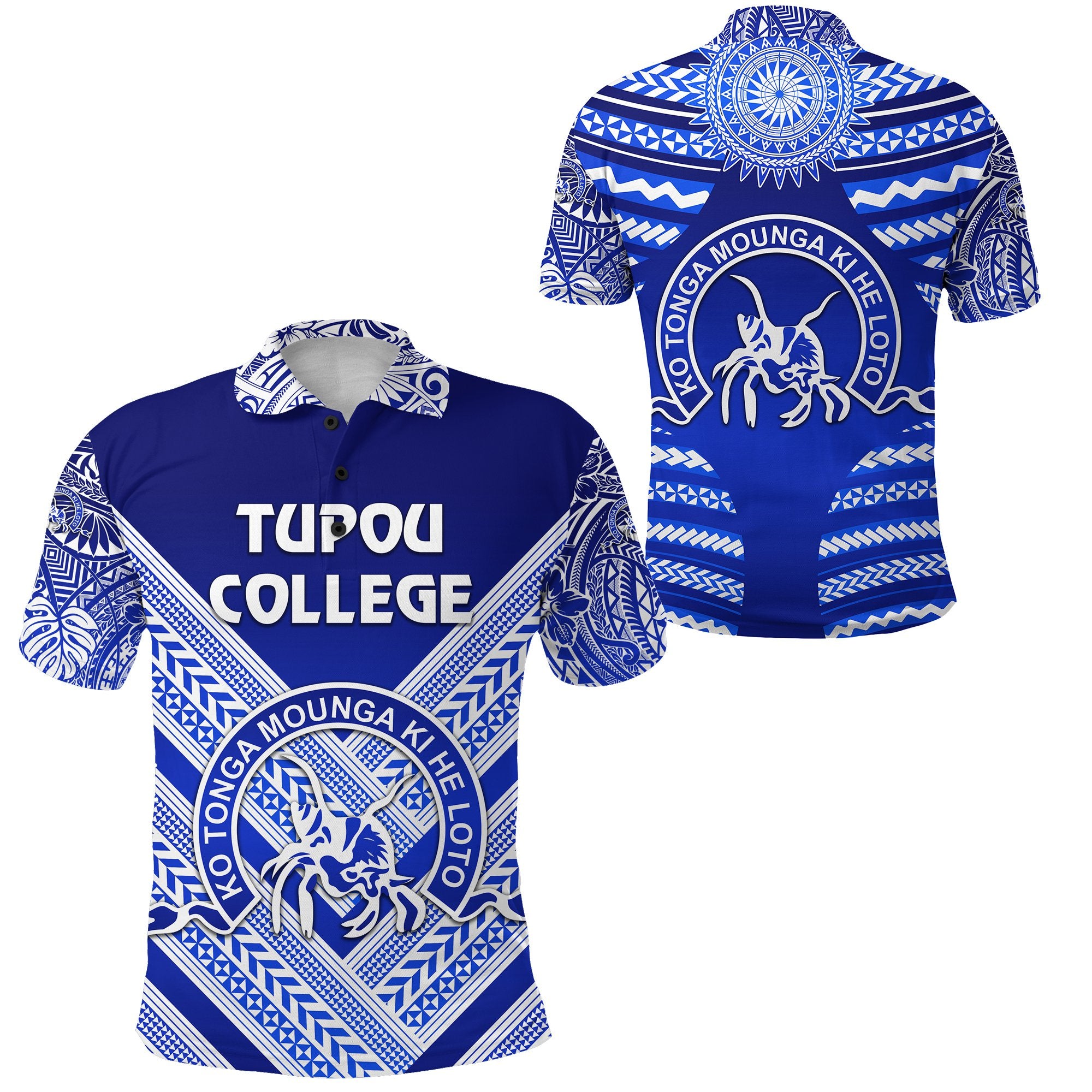 Kolisi Ko Tupou College Tonga Polo Shirt Creative Style Blue Unisex Blue - Polynesian Pride