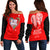 (Custom Personalised) Fiji Valentine Couple Heart Women Off Shoulder Sweater - LT2 Women RED - Polynesian Pride