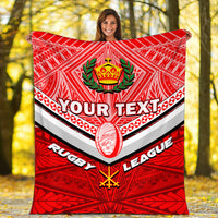 (Custom Personalised) Tonga Rugby Mate Ma'a Tonga Tapa Pattern Blanket - LT2 - Polynesian Pride