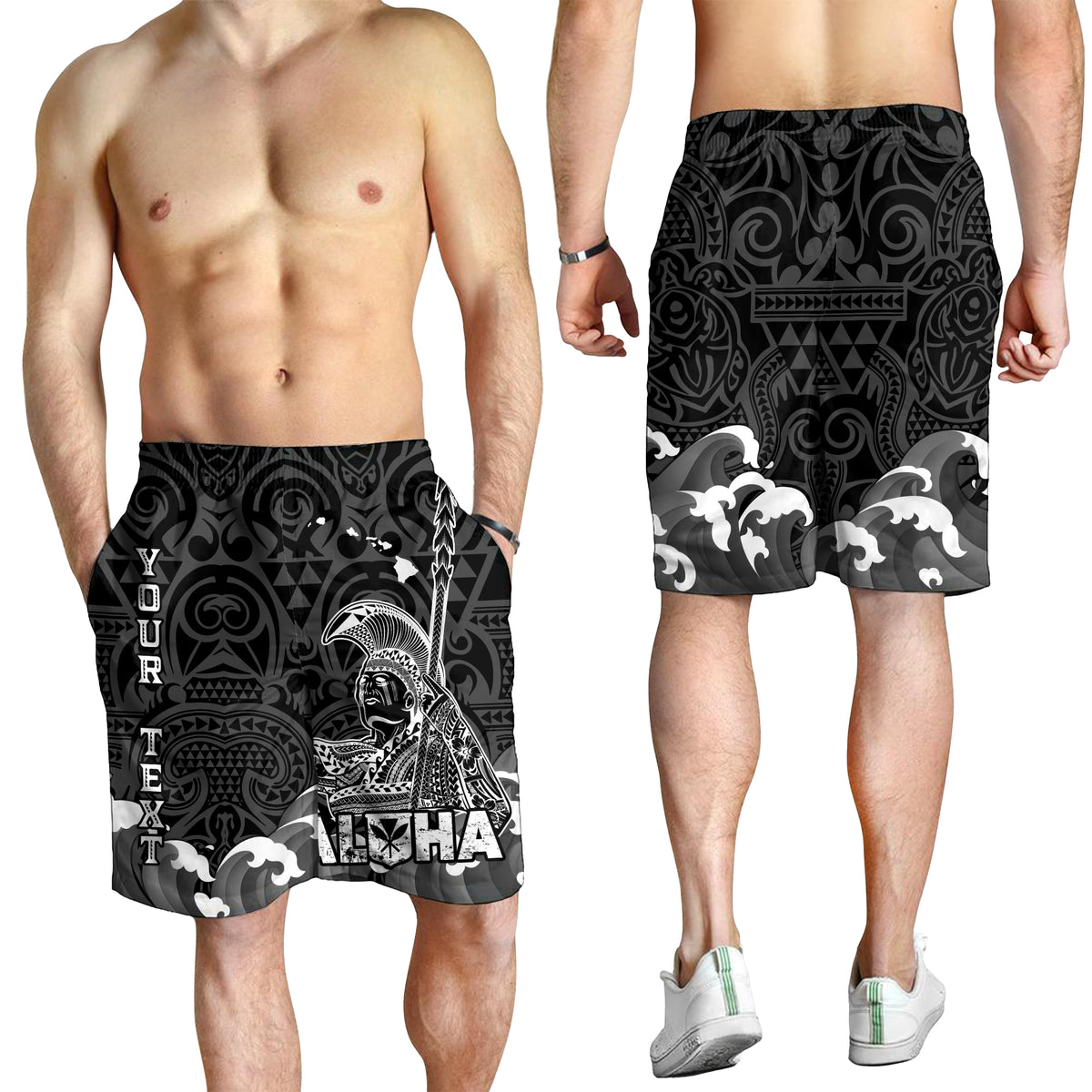 (Custom Personalised) Hawaii King Kamehameha Aloha Hawai'i Nei Men Short - LT2 - Polynesian Pride