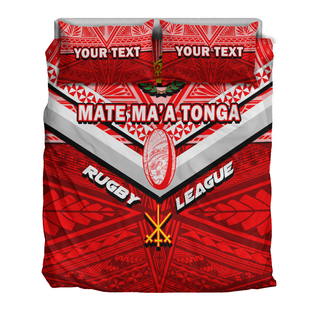 (Custom Personalised) Tonga Rugby Mate Ma'a Tonga Tapa Pattern Bedding Set - LT2 - Polynesian Pride