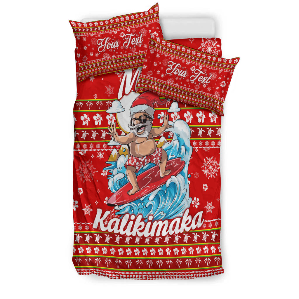 (Custom Personalised) Hawaii Christmas Santas Surf Mele Kalikimaka Bedding Set - LT2 - Polynesian Pride