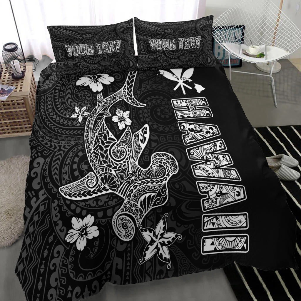 (Custom Personalised) Hawaii Hammerhead Shark Hibiscus Hawaii Pattern Bedding Set - LT2 - Polynesian Pride