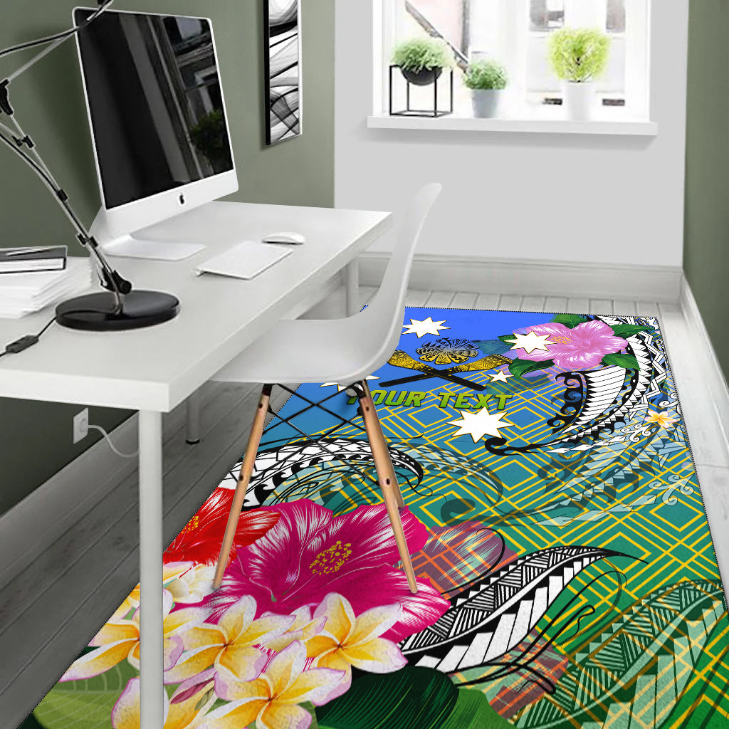 (Custom Personalised) South Sea Islanders Kanakas Hibiscus Polynesia Area Rug - LT2 - Polynesian Pride