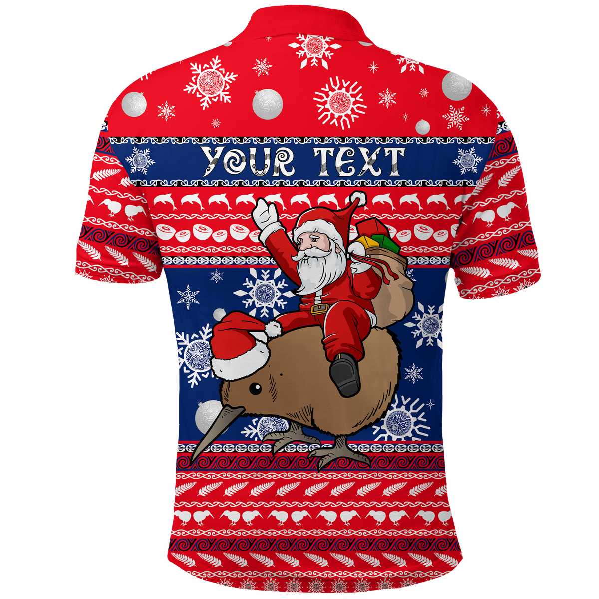 Custom New Zealand Maori Meri Kirihimete Polo Shirt LT2 Adult RED - Polynesian Pride