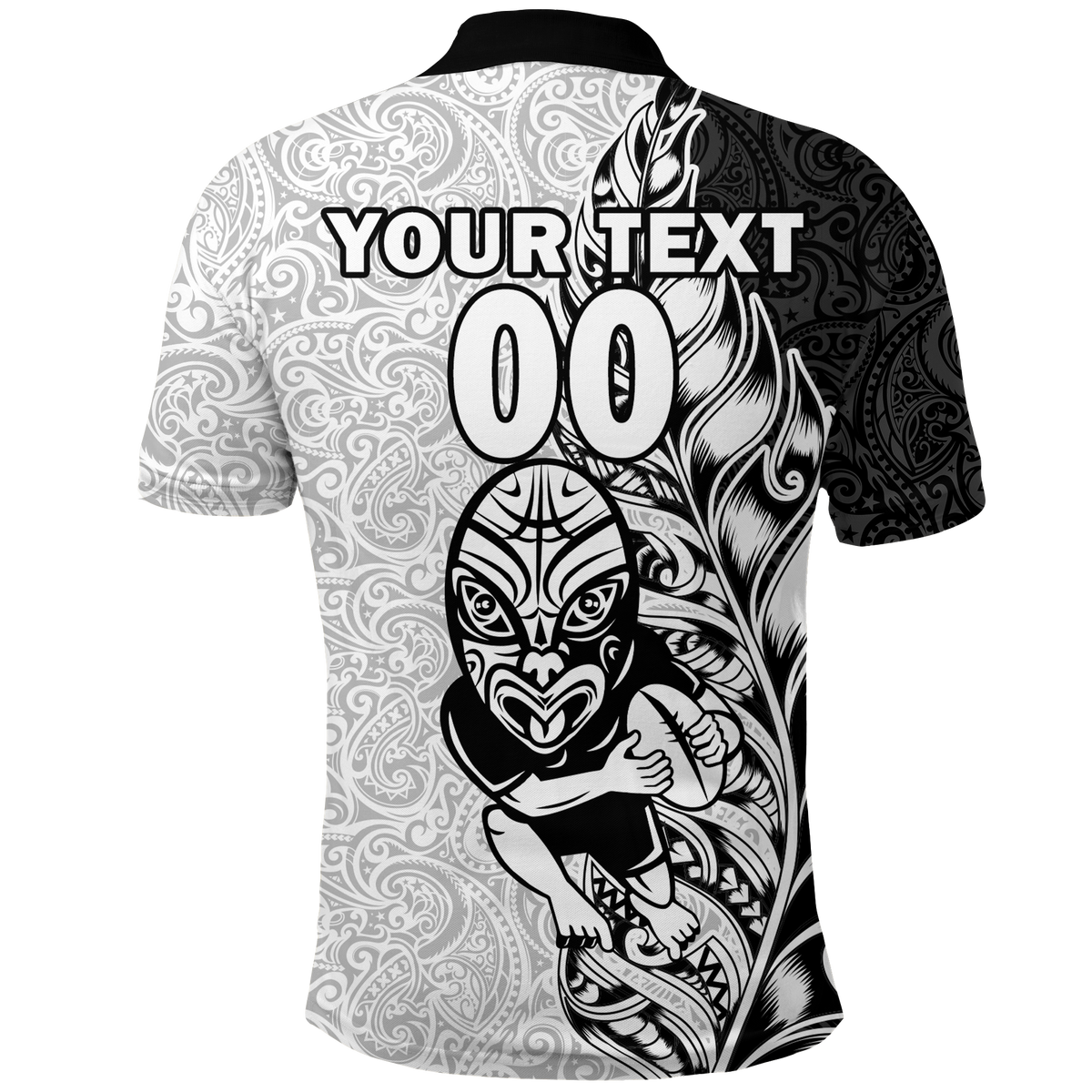 Custom New Zealand Maori All Black Rugby Polo Shirt LT2 - Polynesian Pride