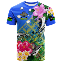 Custom South Sea Islanders Kanakas Hibiscus Polynesia T Shirt LT2 BLUE - Polynesian Pride