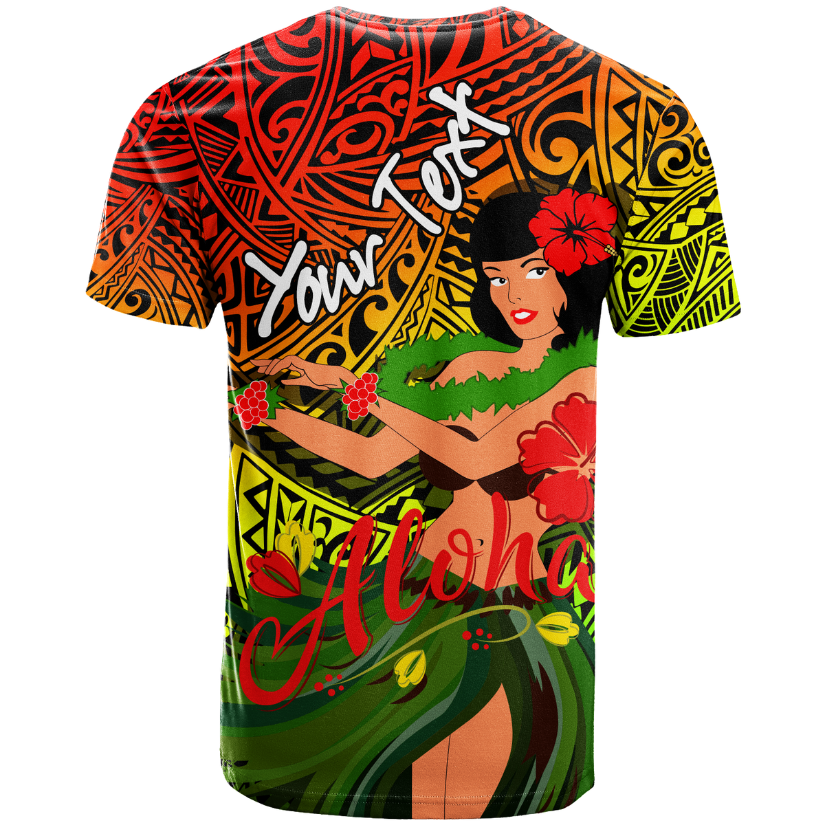 Custom Hawaii Hula Girl Reggae T Shirt LT2 REGGAE - Polynesian Pride