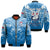 (Custom Personalised) Samoa Rugby Toa Samoa Blue Style Bomber Jacket - LT2 Unisex BLUE - Polynesian Pride