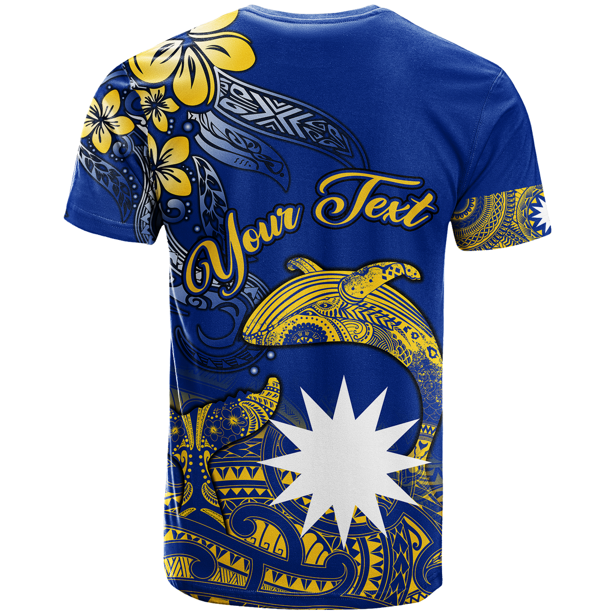 Custom Nauru Independence The Way of Water T Shirt LT2 - Polynesian Pride